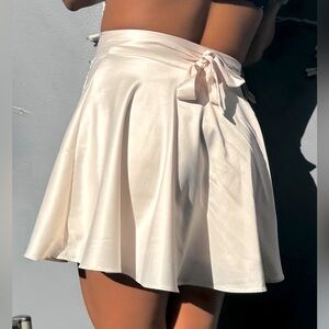 Satin wrap skirt high waisted